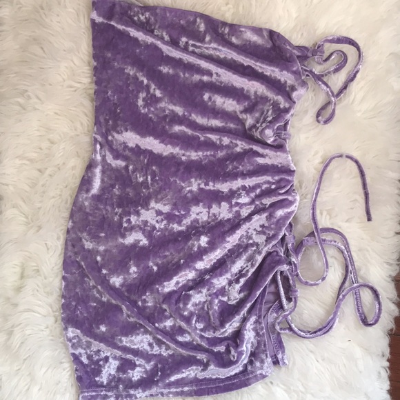 Beautiful sexy velour mini dress size small - Picture 2 of 16